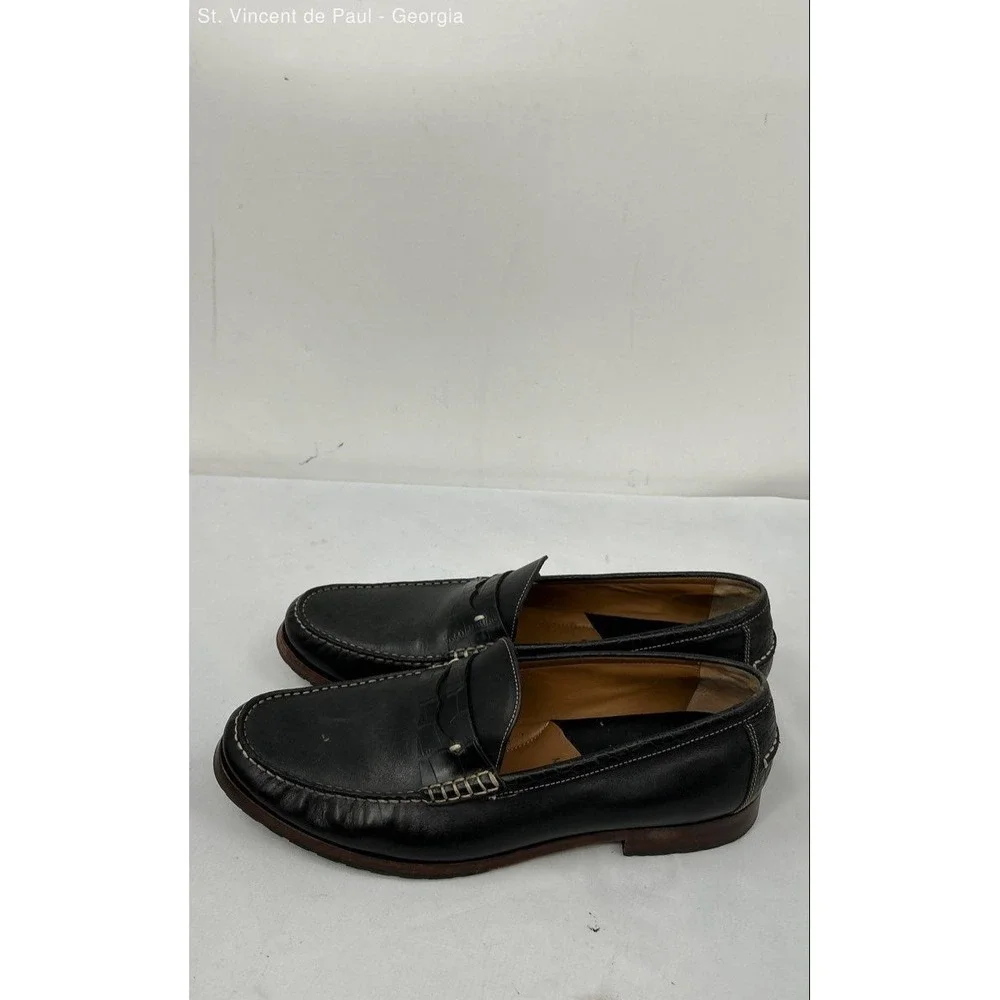 Johnston & Murphy Sheepskin Leather Black Solid Loafer Dress Shoe Men 13